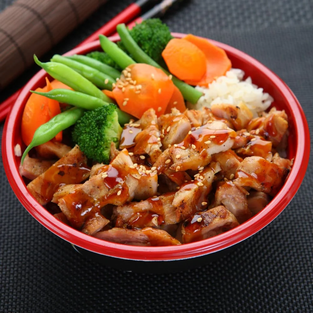 Atum Teriyaki com Legumes Assados