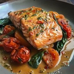 Salmão Assado ao Molho de Tomate